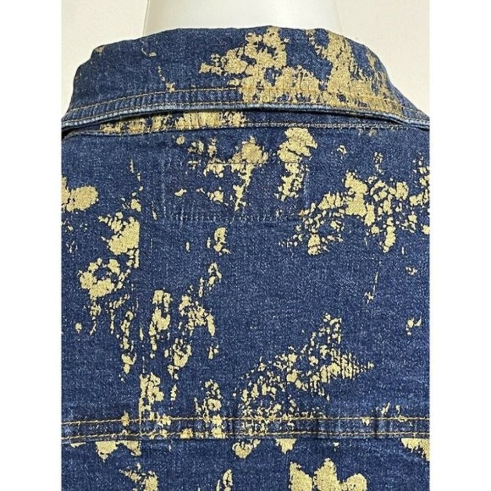 CREST. Women Denin Printing Metalic blue jacket, S ize L - Picture 5 of 12